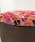 Poufs in Wood, Brown Leather, Multicolor Velvet & Brushed Aluminum, Italy, 1970s Set of 2, Image 5
