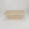 Italian Coffee Table in Travertine, 1980s, Image 1