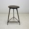 Vintage Industrial Stool in Iron and Wood, 1950s 2