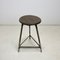 Industrieller Vintage Hocker aus Eisen & Holz, 1950er 3