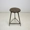 Vintage Industrial Stool in Iron and Wood, 1950s 3