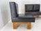 Modular Leather and Oak Wood Sofa and Chairs, 1970s, Set of 4 6
