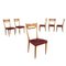 Beech and Leatherette Chairs, 1950s, Set of 6 1