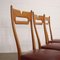 Beech and Leatherette Chairs, 1950s, Set of 6 3