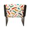 Modern Wooden Armchairs with Embroidered Upholstery, Italy, 1970, Set of 2 4