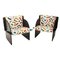 Modern Wooden Armchairs with Embroidered Upholstery, Italy, 1970, Set of 2 1