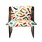 Modern Wooden Armchairs with Embroidered Upholstery, Italy, 1970, Set of 2 3