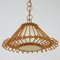 Lámpara colgante española Mid-Century de ratán, años 60, Imagen 4
