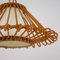 Spanische Midcentury Rattan Hängelampe, 1960er 10