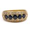 18K Vintage Yellow Gold Ring with Sapphires and Diamonds, 50s, Image 1