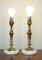 Vintage Italian Carved Brass and Onyx Lamps, 1960s, Set of 2 2