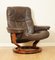 Vintage Leather Recliner Swivel Armchair from Ekornes 1