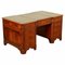 Twin Pedestal Mahogany Desk with Leather Top from Hudson 1