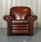 Victorian Maroon Leather Club Armchairs and Sofa, Set of 3 9