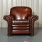Victorian Maroon Leather Club Armchairs and Sofa, Set of 3, Image 9