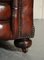 Victorian Maroon Leather Club Armchairs and Sofa, Set of 3 6