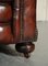 Victorian Maroon Leather Club Armchairs and Sofa, Set of 3, Image 6