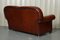 Victorian Maroon Leather Club Armchairs and Sofa, Set of 3 7