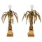 Mid-Century Brass Palm Table Lamps Attributed to Maison Jansen, 1970s, Set of 2 1