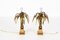 Mid-Century Brass Palm Table Lamps Attributed to Maison Jansen, 1970s, Set of 2 3