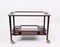 Mid-Century Italian Wooden Bar Cart with Glass Serving Trays Attributed to Cesare Lacca, 1950s 8