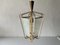 Italian Ceiling Light in Glass with Metal Frame, 1950s 4