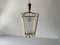 Italian Ceiling Light in Glass with Metal Frame, 1950s 3