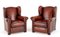 Victorian Club Chairs in Leather with Wingback, Set of 2 1