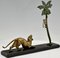 P. Berjean, Art Deco Panther and Monkey Sculpture, Bronze 4