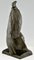 A. Kain, Skulptur eines Geier auf einer Sphinx, Bronze 4