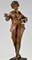 P. Fattorini, Art Deco Smoking Woman in Pyjamas, Bronze 9