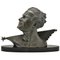 Frederic Focht, Art Deco Male Bust of Aviator Jean Mermoz, Bronze 1