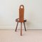 Portugiesischer Vintage Dreibein Stuhl mit Rindsleder, 1940er 4