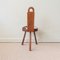 Vintage Portuguese Tripod Chair with Cowhide, 1940s, Image 4