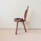 Vintage Portuguese Tripod Chair with Cowhide, 1940s 2