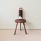 Vintage Portuguese Tripod Chair with Cowhide, 1940s, Image 8