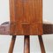 Vintage Portuguese Tripod Chair with Cowhide, 1940s 17