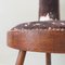 Portugiesischer Vintage Dreibein Stuhl mit Rindsleder, 1940er 14