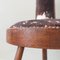 Vintage Portuguese Tripod Chair with Cowhide, 1940s, Image 14