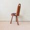 Vintage Portuguese Tripod Chair with Cowhide, 1940s, Image 3
