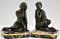 Art Deco Bronze Nymph and Faun Bookends by Pierre Le Faguays, Set of 2, Image 2