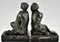 Art Deco Bronze Nymph and Faun Bookends by Pierre Le Faguays, Set of 2, Image 7