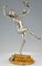 Marcel Bouraine, Sculpture Art Déco de Nu Dansant avec Oiseaux, Bronze 4