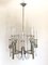 Lámpara de araña de vidrio y acero de Sciolari, años 70, Imagen 12