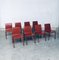 Modern Italian Leather Dining Chairs, 1980s, Set of 8, Image 30