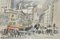 Mel Fowler, London Street Scene Painting, 20th-Century, Watercolor, Framed 1