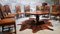 Antique Dining Chairs in Hand Carved Oak and Distressed Leather, Set of 9 7