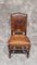 Antique Dining Chairs in Hand Carved Oak and Distressed Leather, Set of 9 13