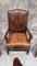 Antique Dining Chairs in Hand Carved Oak and Distressed Leather, Set of 9, Image 5