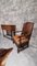 Antique Dining Chairs in Hand Carved Oak and Distressed Leather, Set of 9 4